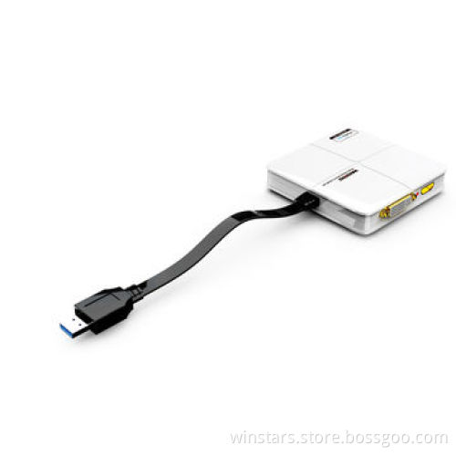 USB3.0 to HDMI and DVI Dual Head Graphics Adapter, 5.1 Surround Sound AudioNew